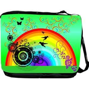  Rikki KnightTM Rainbow on Green Messenger Bag   Book Bag 
