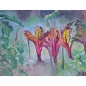  Rubarb Chard, Original Painting, Home Decor Artwork 