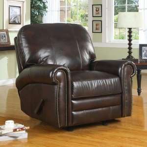  Leather Rocker Recliner in Bark