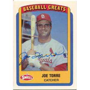  Joe Torre Autographed 1990 Swell Card
