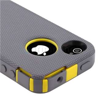   Cases Cover For iPhone 4S & 4 G Gun metal Grey/ Sun Yellow  