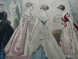 Antique Fashion Engraving c1880s Les Modes Parisiennes  