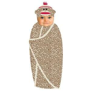  Sock Monkey Swaddle Blanket and Cap Set by Sozo Baby