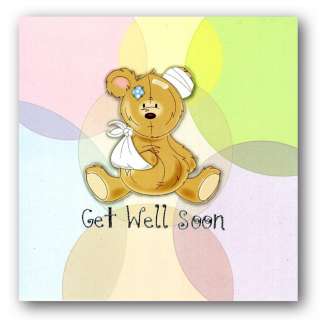 Cute Teddy Bear Get Well Soon Card (765)  