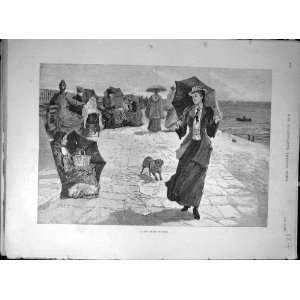  1893 Parade Southsea Promenade Ladies Dog Sea Side Walk 