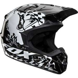  Fox Racing V1 Checked Out Helmet   Large/White/Black 