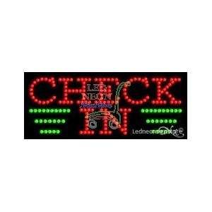 Check In LED Sign 11 inch tall x 27 inch wide x 3.5 inch deep outdoor 