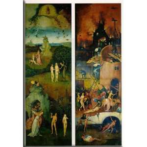 Paradise and Hell, left and right panels of a triptych 21x30 Streched 