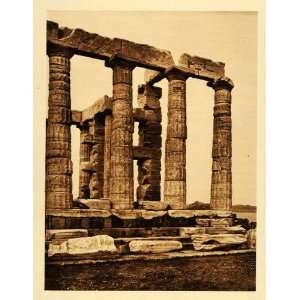 1926 Temple Poseidon Athens Cape Sounion Ruins Greek 