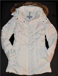 New MARC NEW YORK Down COAT Quilted Winter Womens Hooded White Size 