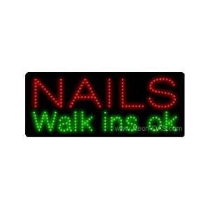  Nails Walk Ins OK LED Sign 11 x 27