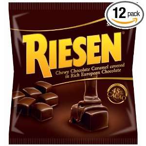 RIESEN Chewy Caramels, Chocolate, 2.65 Ounce (Pack of 12)