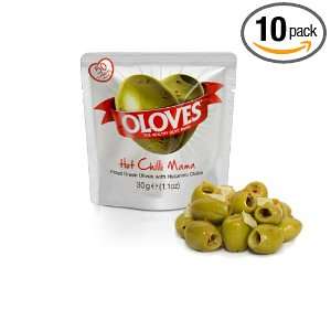 Oloves HOT CHILLI MAMA, pitted green olives with habanero chilli, 1 