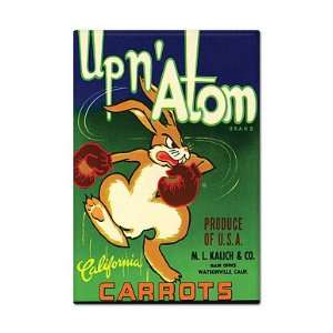  Up n Atom Carrots Rabbit Label Art Fridge Magnet 