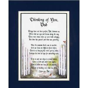 Gift For An Estranged Dad. Touching 8x10 Poem, Double matted in Navy 