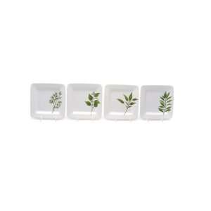   Herbs Square Canape 6 inch Plates, Set of 4