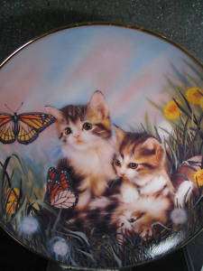 Franklin Mint CHASING BUTTERFLIES Kittens  