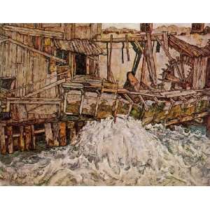 Hand Made Oil Reproduction   Egon Schiele   24 x 18 inches   The Mill 