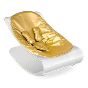   PlexiStyle Baby Lounger   White Frame Metallic Solar Gold Seat Pad