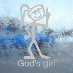  Christian Gods Girl Gray Decal Car Truck Window Gray 