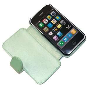  Light Green Side Flip Leather Case for iPhone 3G / 3GS 