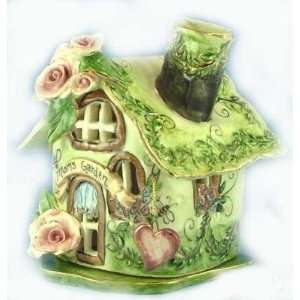 Moms Garden Small Candle House   Clayworks Studio Original by Heather 