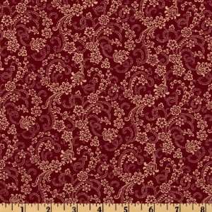  44 Wide Civil War Chronicles Flowers and Swirls Red/Tan 