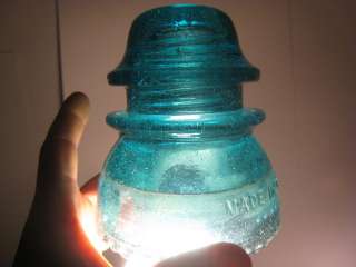 VTG Hemingray 42 CD 154 Hemi Blue Glass Insulator Error  