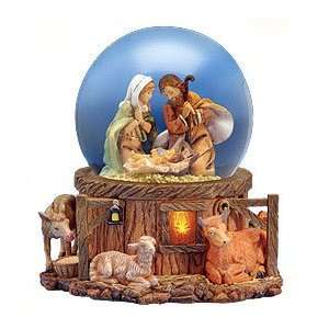 Fontanini Musical Lighted Nativity Stable Scene Christmas Glitterdome 