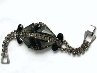 VINTAGE SMOKY RHINESTONE BRACELET 1960s  