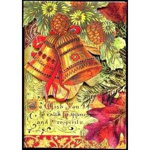 Punch Studio Christmas Greeting Cards, Health, Happiness & Prosperity 