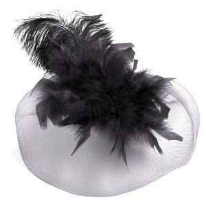Fashion Elegant Feather Mesh Fascinator Veil Hair Clip/ Cocktail Hat 