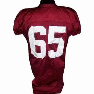  #65 Alabama Game Used Maroon Football Jersey (Name Removed 
