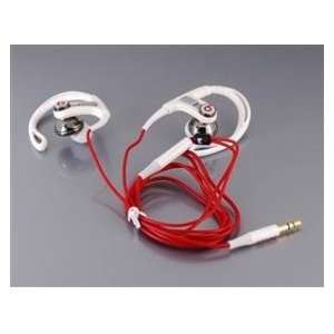  White Powerbeats In ear headphones / buds with Sports Hook 