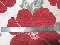   Per Meter Gray Red Flower Embroider Sofa/Cushion Cover Fabric Material