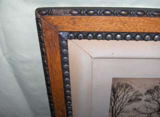 Antique Etching Charlcote Fred Slocombe Wood Frame  