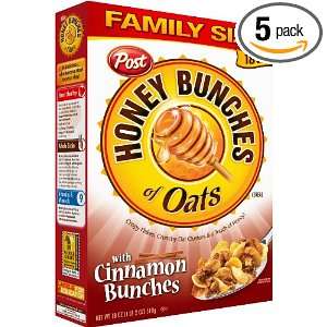 Honey Bunches of Oats with Cinnamon Bunches, 18.0 Ounce (Pack of 5 
