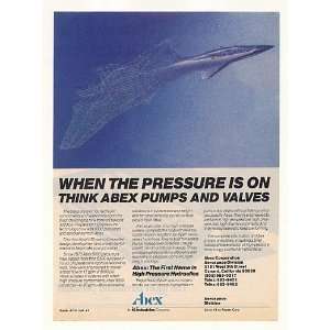   1987 Abex Jet Aircraft Hydraulic Pumps Valves Print Ad