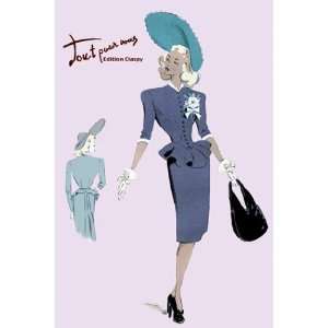  Classy Suit Dress with Hat and Bag   Poster (12x18)
