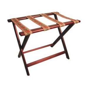  Mahogany Luggage Rack with Brown Straps