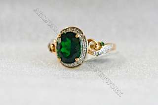ACN♥ VVS 2.45ct Russian Chrome Diopside & Diam 10k Yellow Gold 