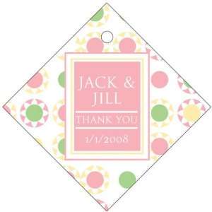 Wedding Favors Pink Spring Theme Diamond Shaped Personalized Thank You 