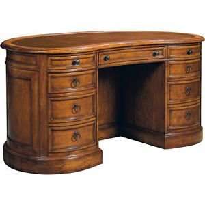 Sligh Furniture 64 Kidney Desk w/ Leather Top in Candlewood Finish