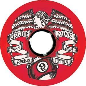 SECTOR 9 RACE 82a 74mm RED slalom (Set Of 4)  Sports 