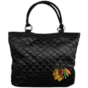  NHL Chicago Blackhawks Ladies Black Quilted Tote Bag 