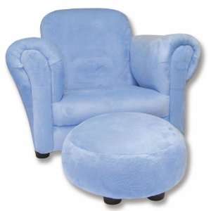  Blue Velour Club Chair Set Blue