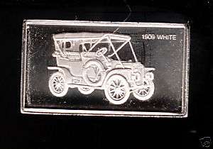 1909 WHITE MODEL Car Mini  Ingot STERLING SILVER BAR  