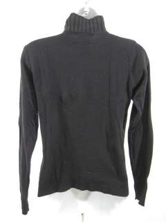 BCBG MAX AZRIA Black Silk Cashmere Turtleneck Sweater S  
