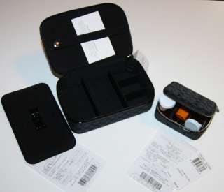 COACH Black Signature Travel JEWELRY BOX #60866 ++ Triple Pill Box 