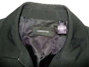 Claiborne Outer Zipper Jacket XL X Large Poly Coat Black  